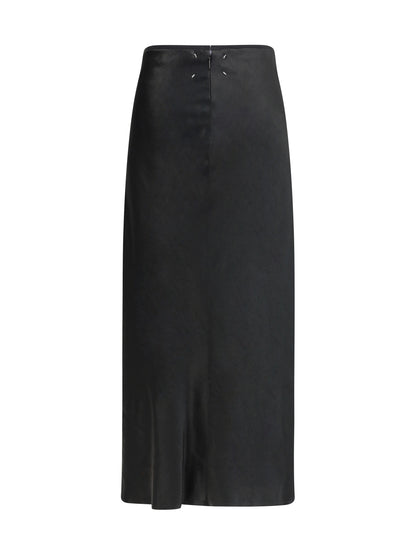 MARGIELA 44 satin midi skirt 