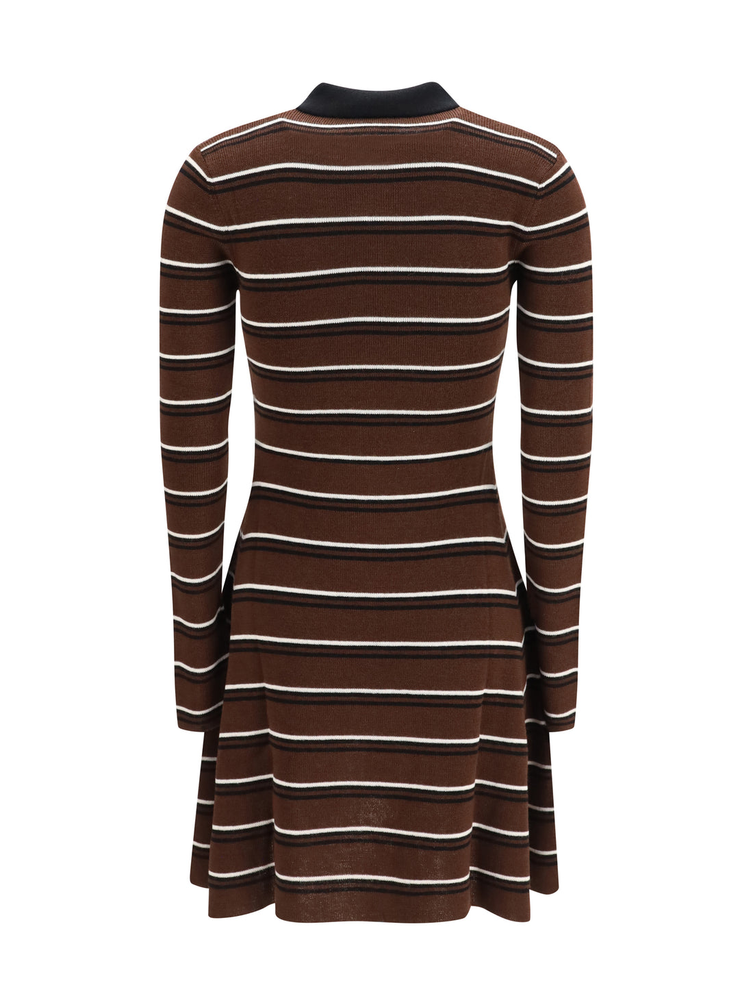 GANNI L striped wool polo dress