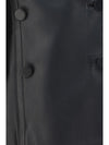 fitted leather caban coat