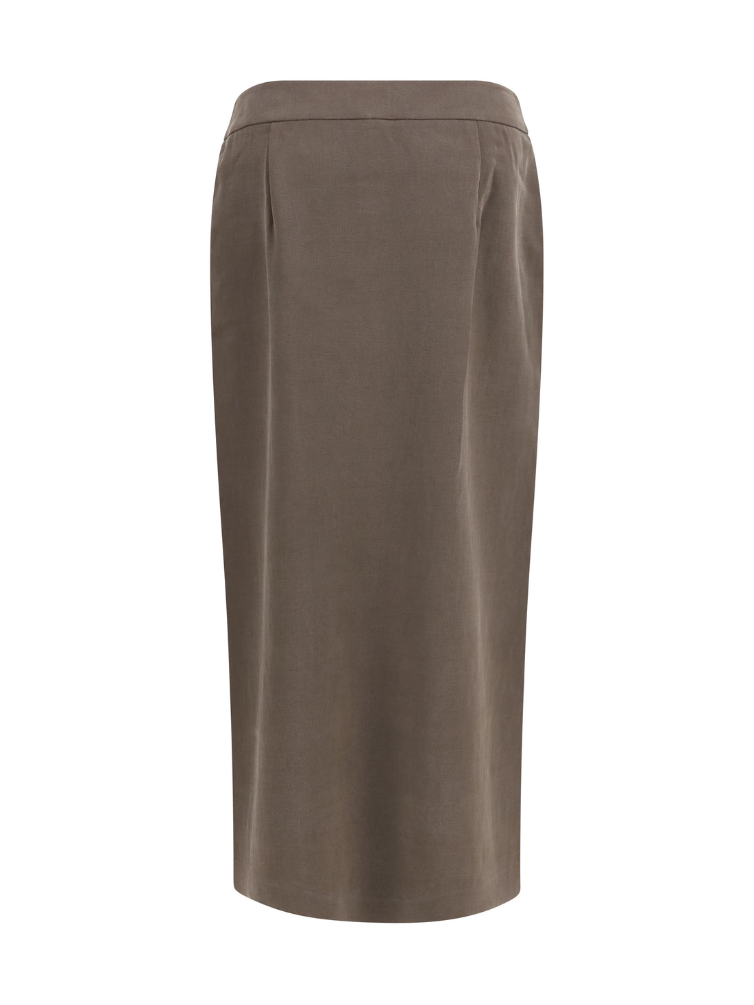 GIORGIO ARMANI 42 silk and wool wrap long skirt with patch pocket
