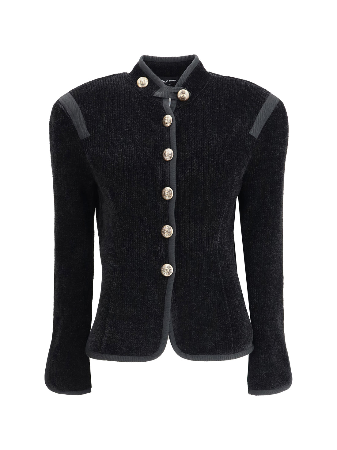 GIORGIO ARMANI 44 silk blazer with decorative metal shank buttons