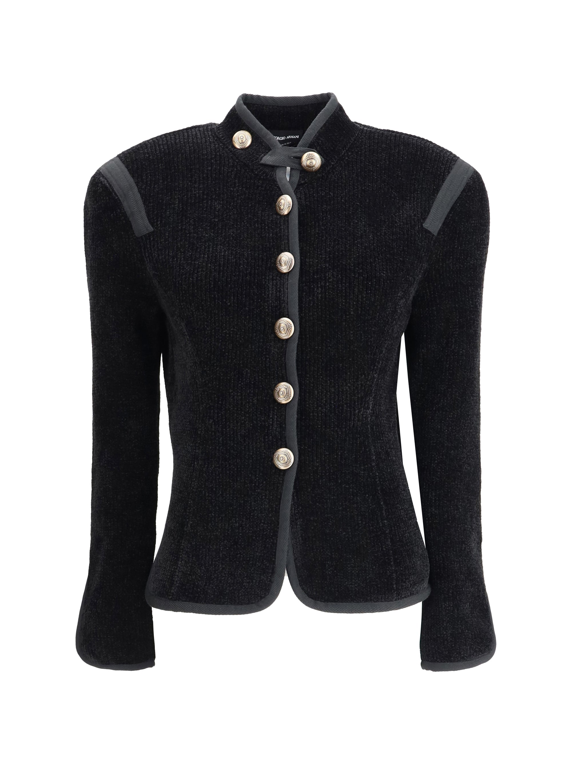 GIORGIO ARMANI 44 silk blazer with decorative metal shank buttons