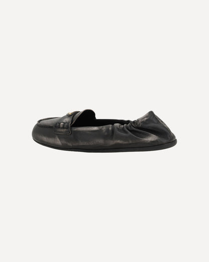 vintage-effect leather loafers