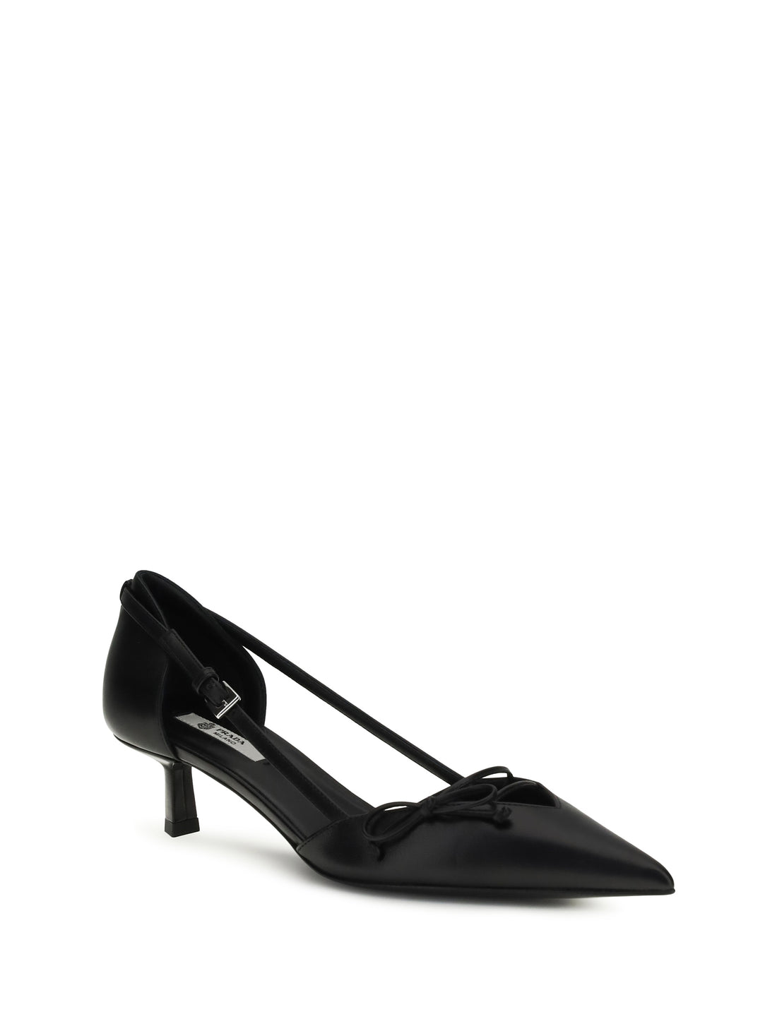 PRADA 38 side-cut leather pumps