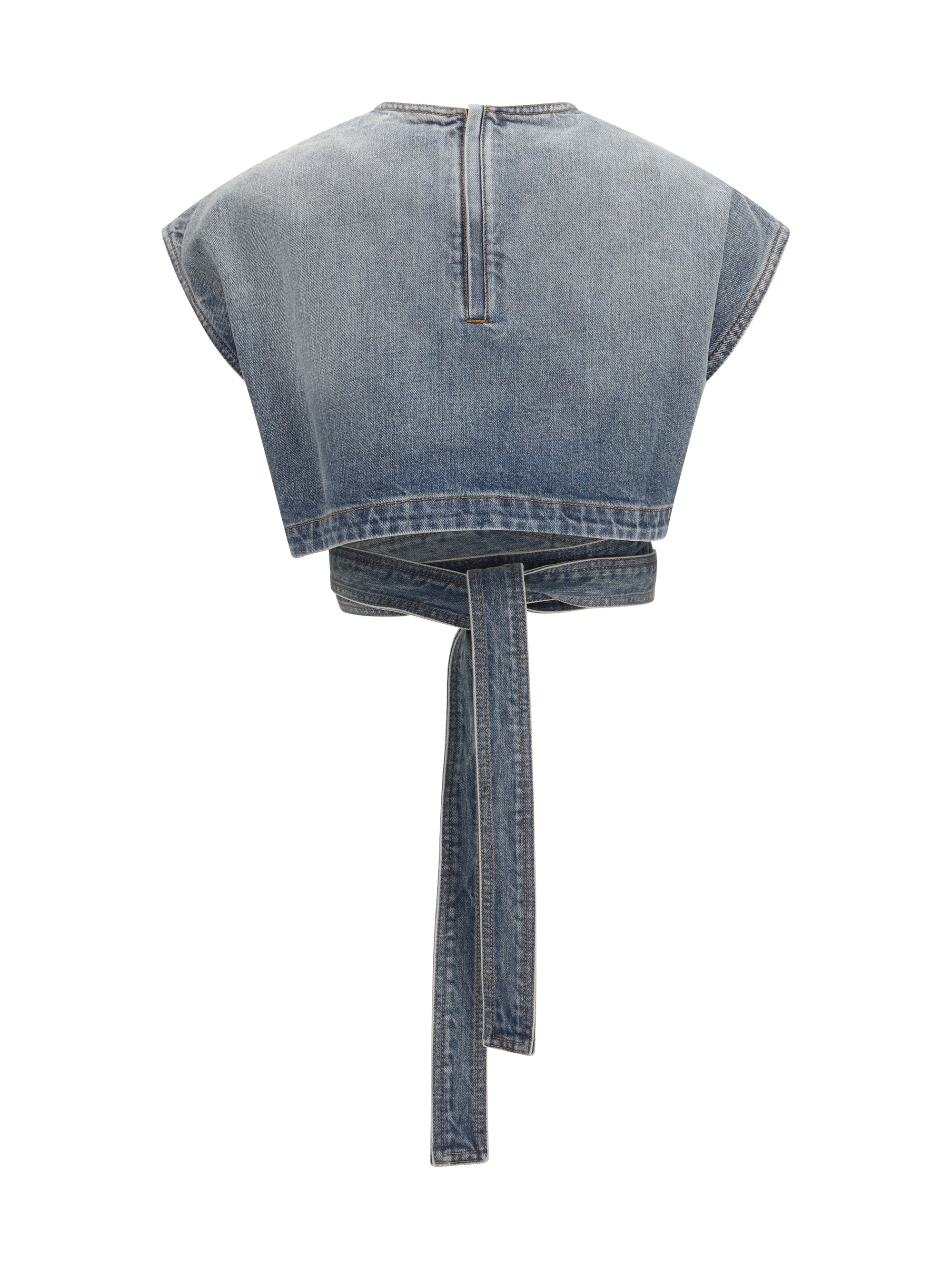 denim belt top