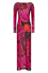 long dress in semi-transparent stretch tulle