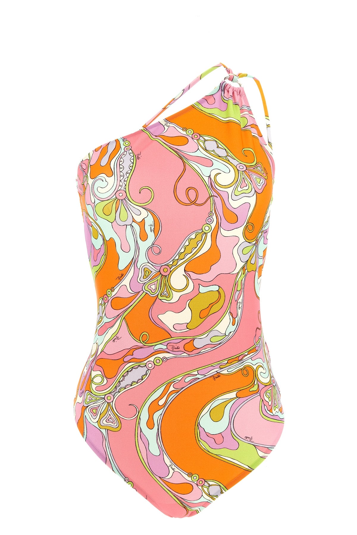one-piece swimsuit in all-over orchidee print in stretch lycra