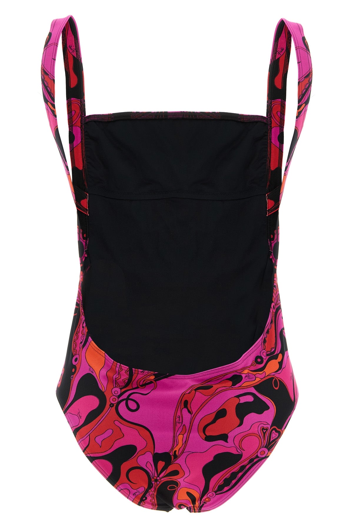 the pucci one-piece swimsuit stands out for its essential silhouette enriched by