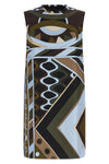 mini dress in all-over vivara print silk twill
