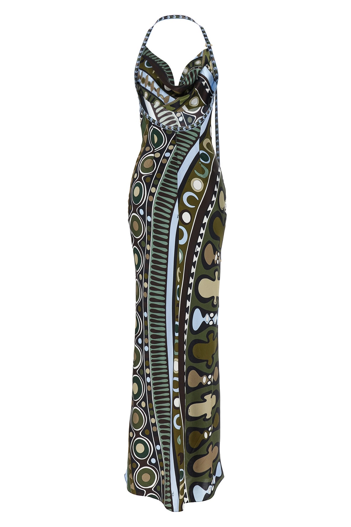 long dress in soleil print satin