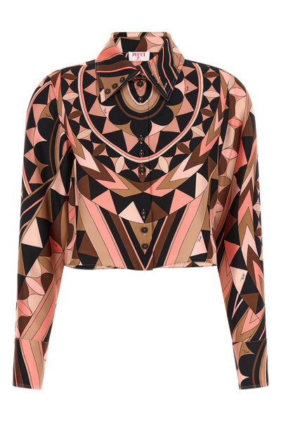 manuba print silk twill shirt