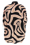 short kaftan dress in labirinto print silk twill