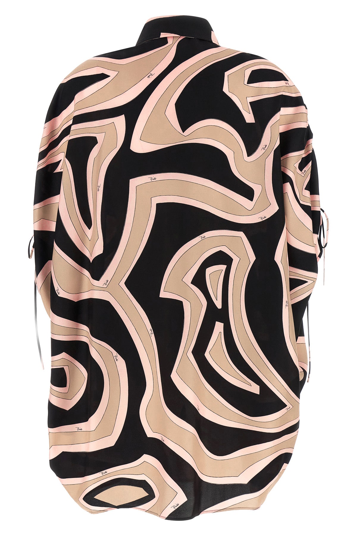 short kaftan dress in labirinto print silk twill