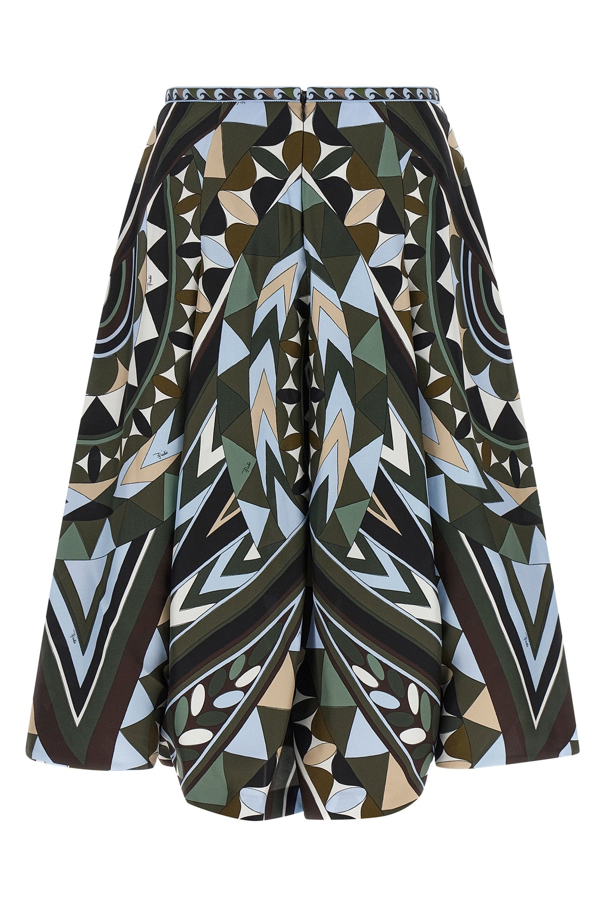 all over manuba print wide sarong print silk twill pants