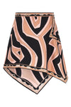 mini skirt in labirinto print silk twill
