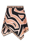 mini skirt in labirinto print silk twill