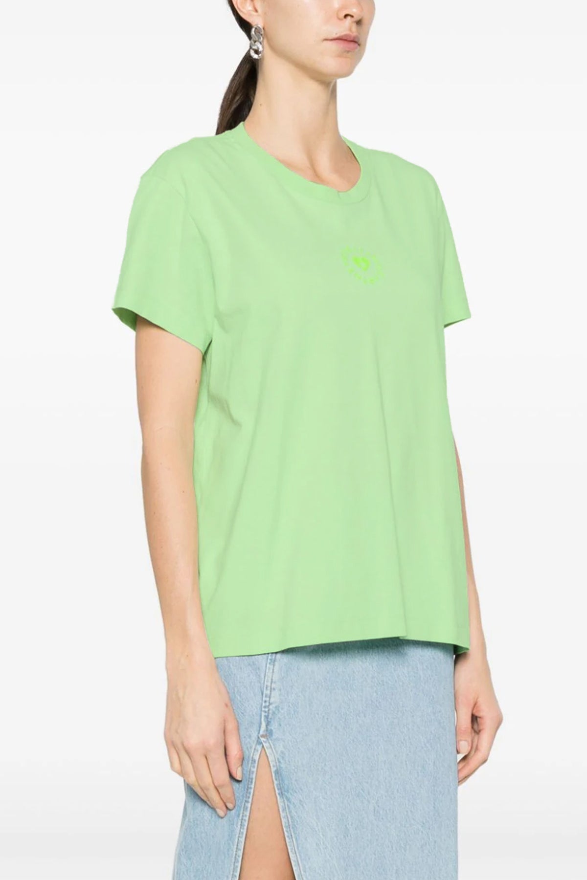 iconic mini heart cotton crew neck t-shirt