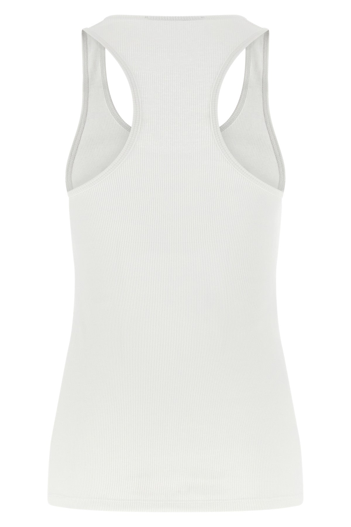 sleeveless top in stretch cotton