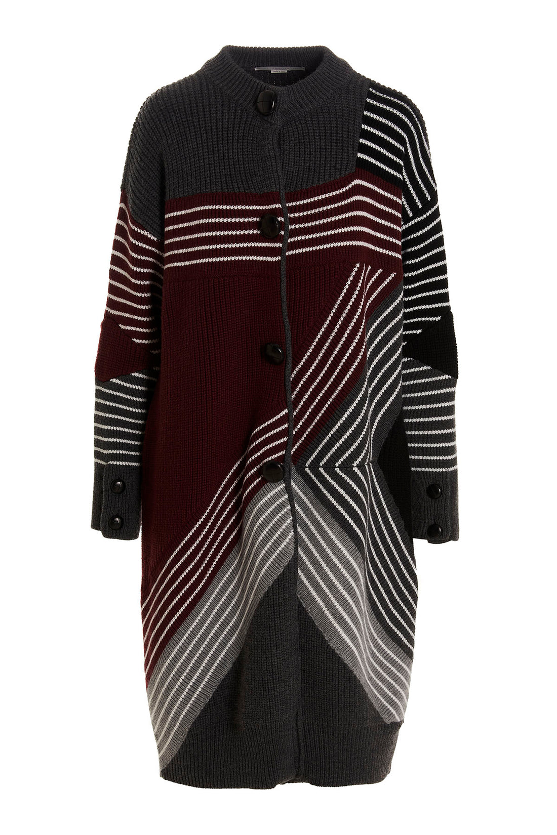 STELLA MCCARTNEY 34 multicolored striped wool knit stella by stella coat