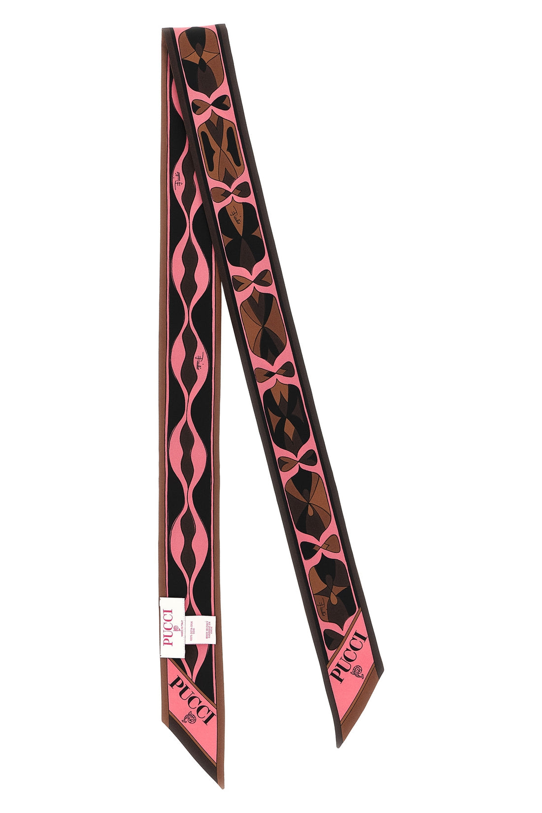 PUCCI OS the pucci bandeau scarf stands out for its elongated and thin silhouette