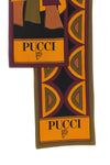 the pucci scarf stands out for its elongated silhouette and straight edges