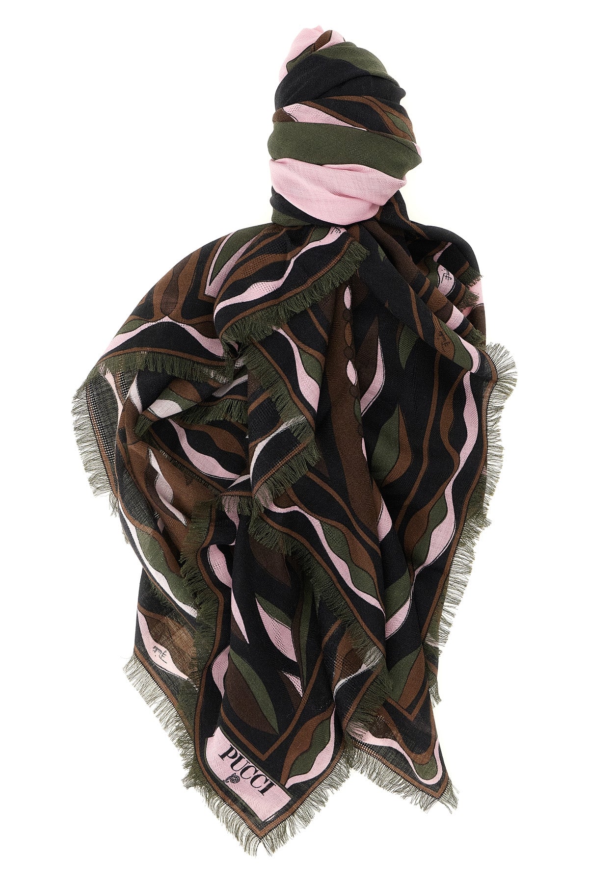 pucci pashmina in wool and silk blend stands out for its impalpable texture and