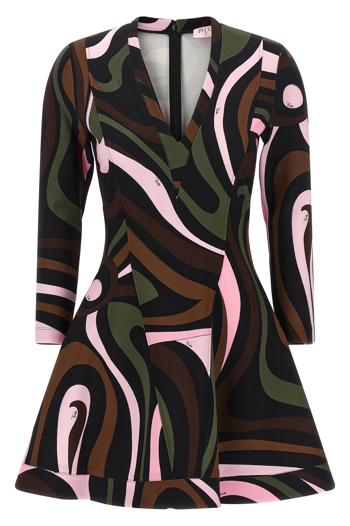 the pucci mini dress defines a structured silhouette through impeccable sartoria