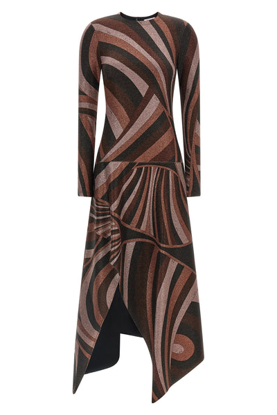 the pucci midi dress defines a sophisticated silhouette through a sartorial cons