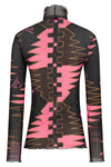 the pucci top is made of impalpable and semi-transparent tulle that creates a so