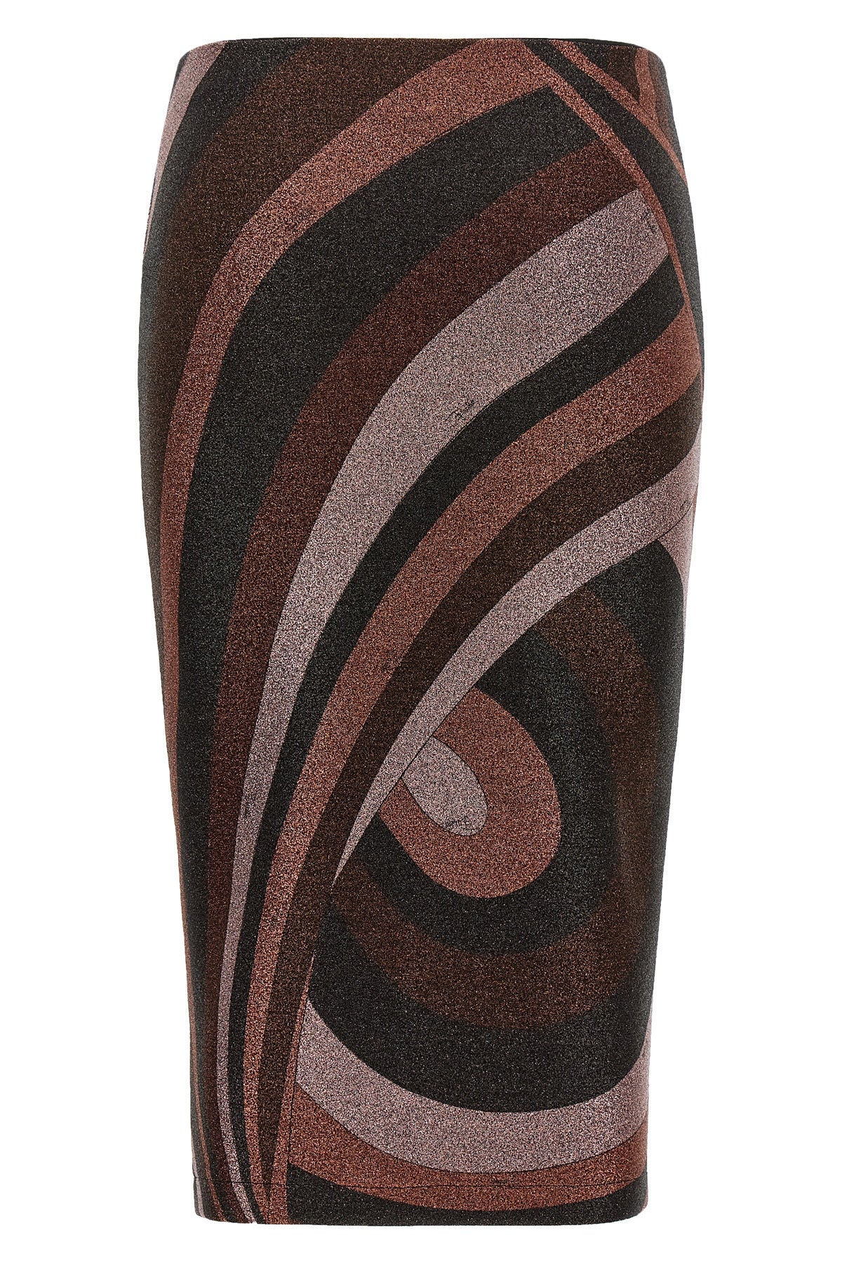 the pucci midi skirt defines a tight silhouette through a sophisticated processi