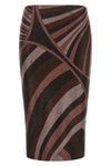 the pucci midi skirt defines a tight silhouette through a sophisticated processi