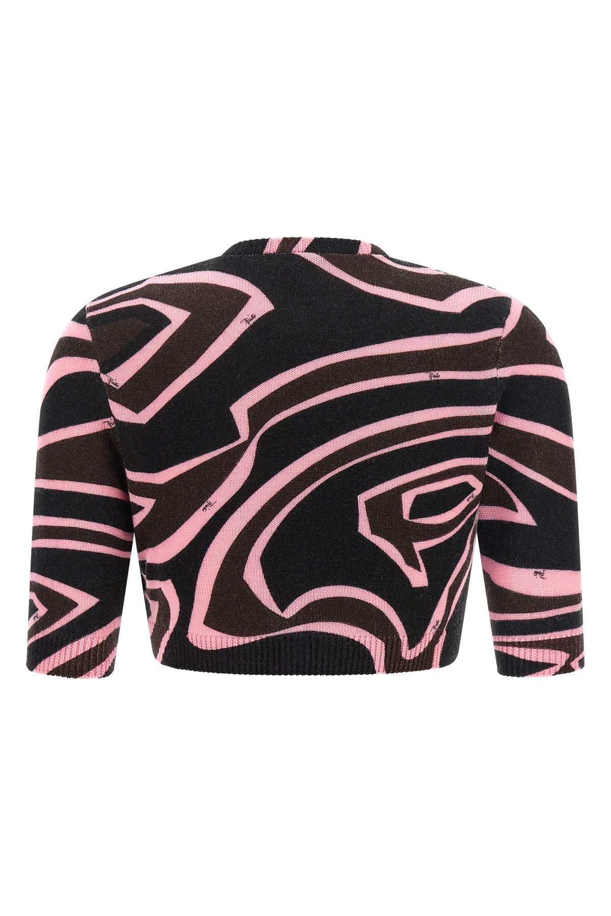 the pucci wool blend cropped cardigan defines a new concept of tailored knitwear