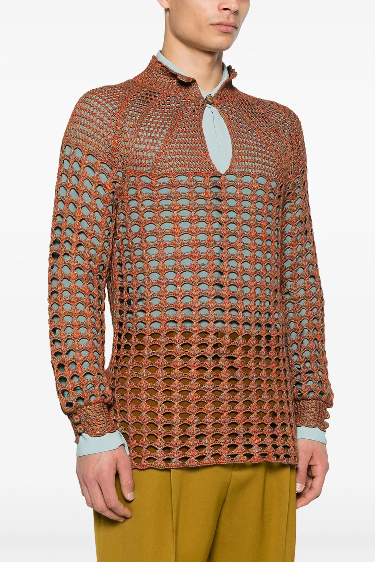 openwork linen blend sweater