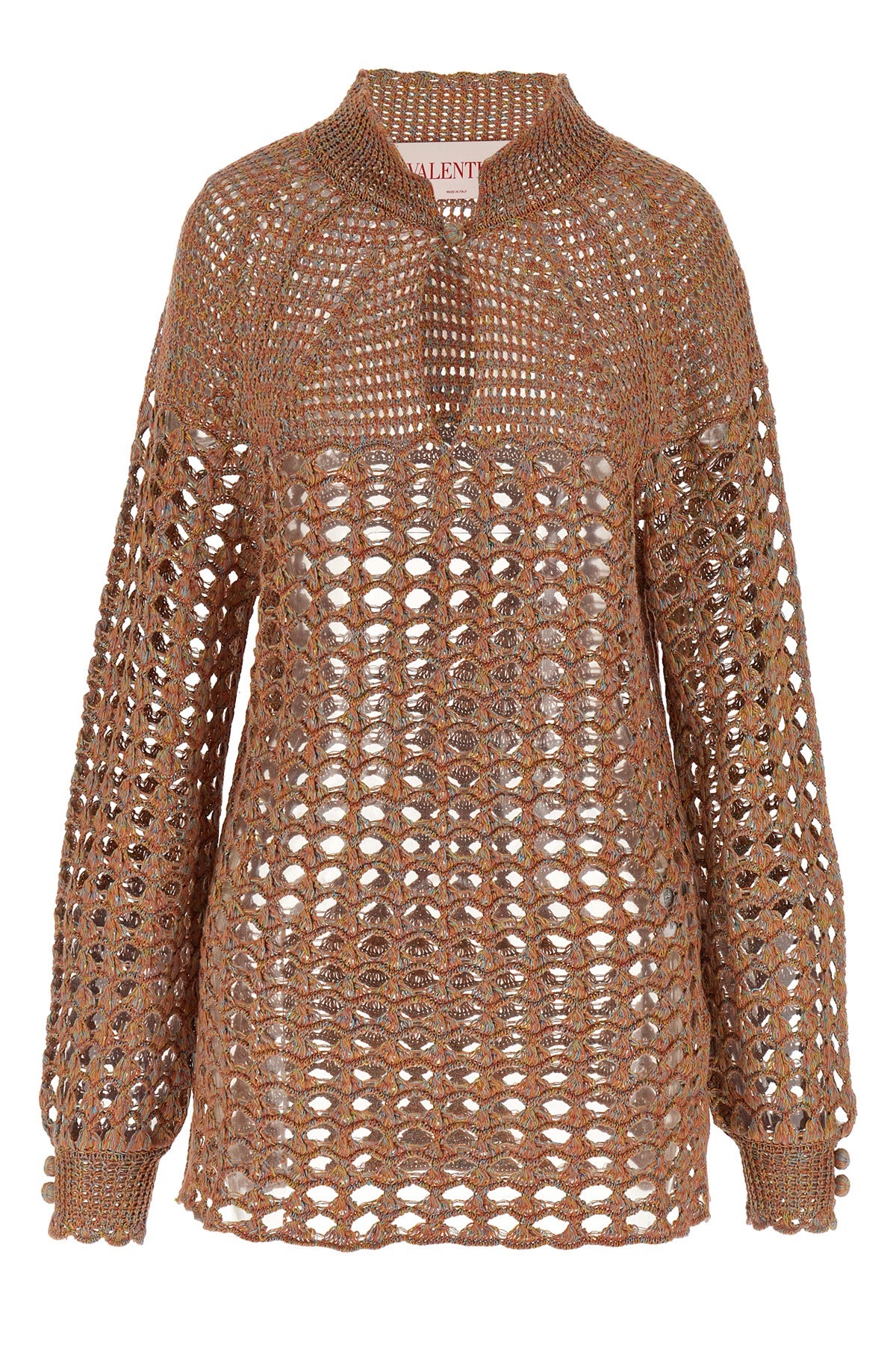openwork linen blend sweater