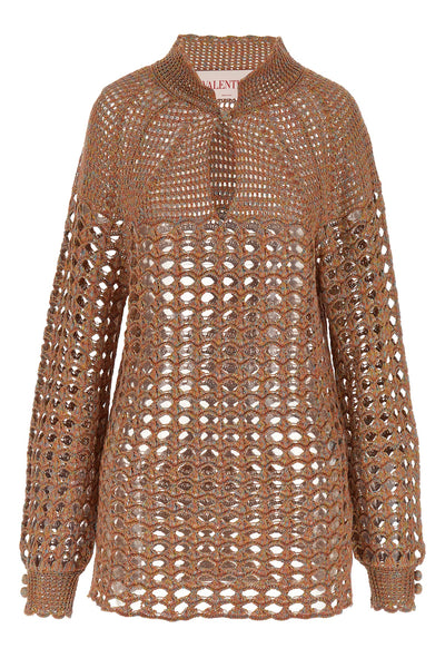 openwork linen blend sweater
