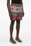 voyage imaginaire print cotton bermuda shorts
