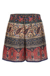voyage imaginaire print cotton bermuda shorts