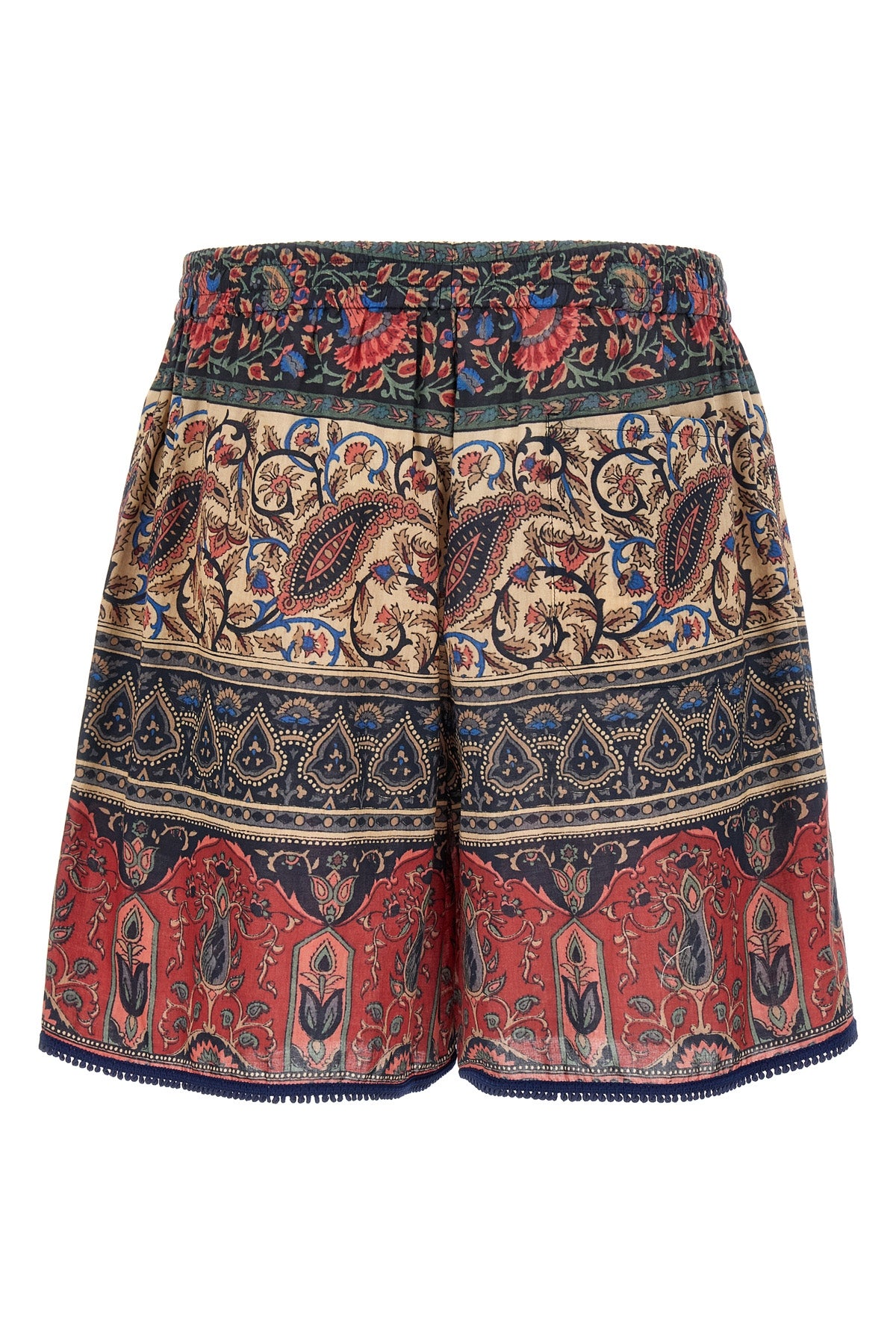 voyage imaginaire print cotton bermuda shorts