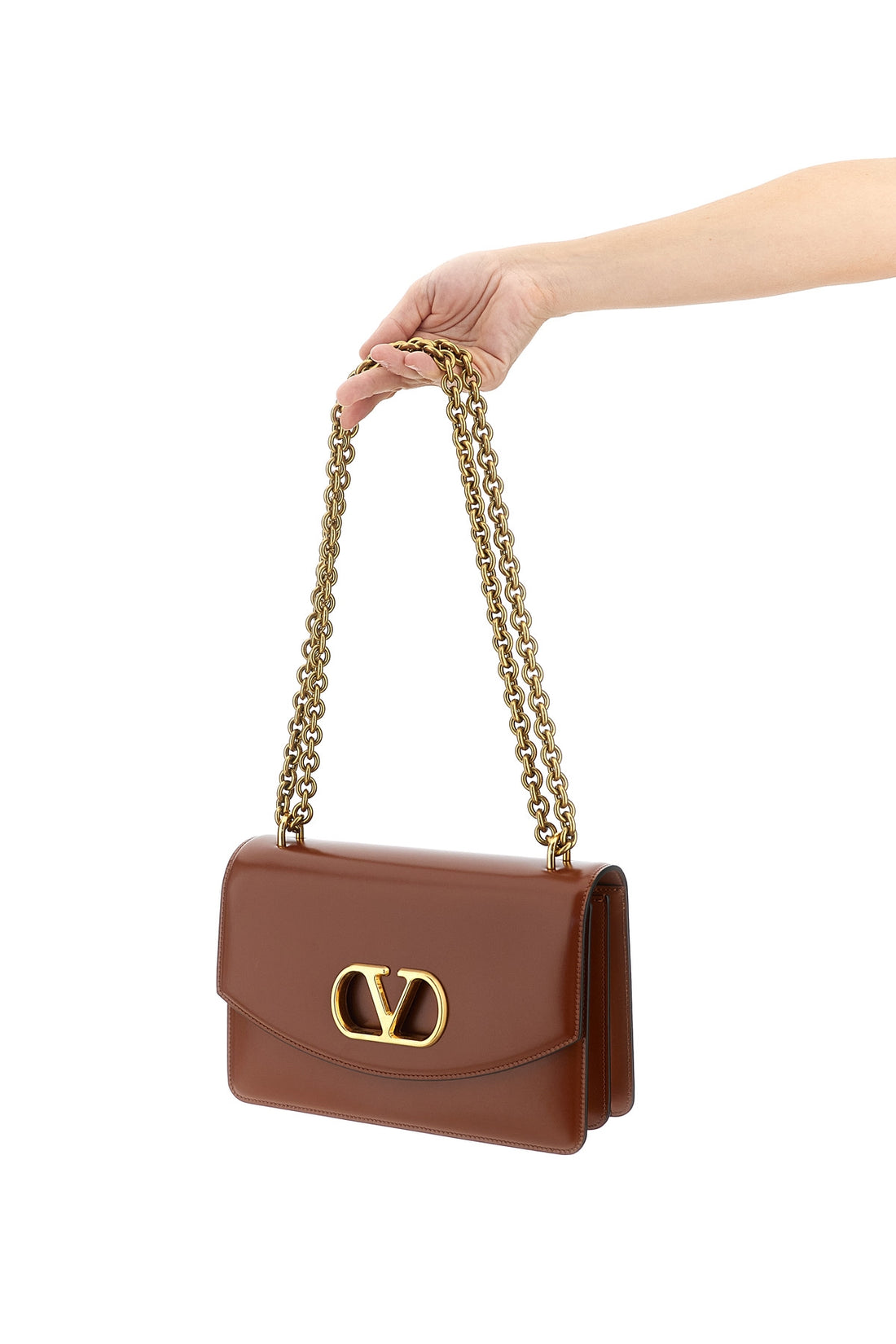 VALENTINO GARAVANI OS vain shoulder bag in shiny calf leather