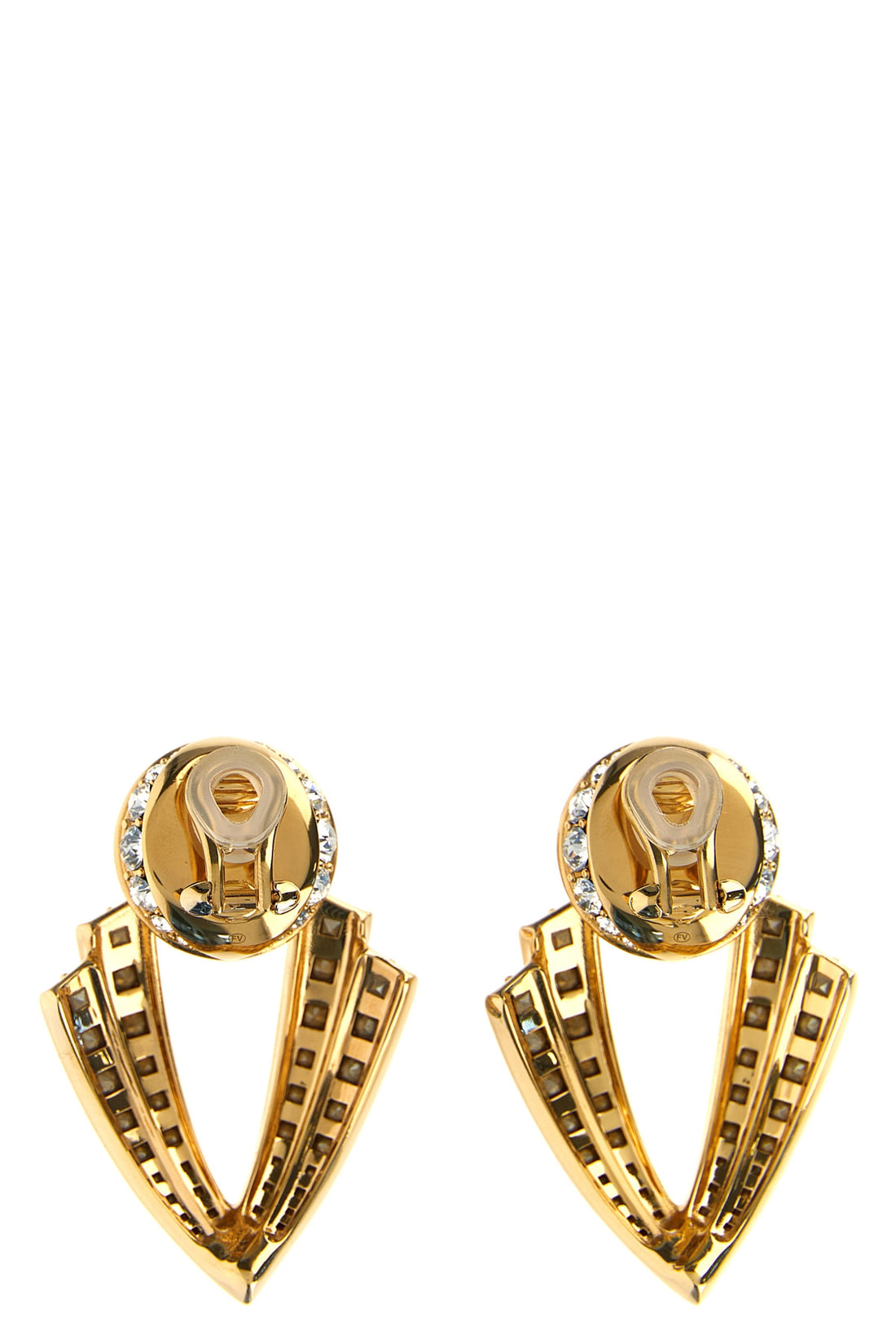 VALENTINO GARAVANI OS poetique des gouttes earrings in gold metal and crystals  swarovski® all-over