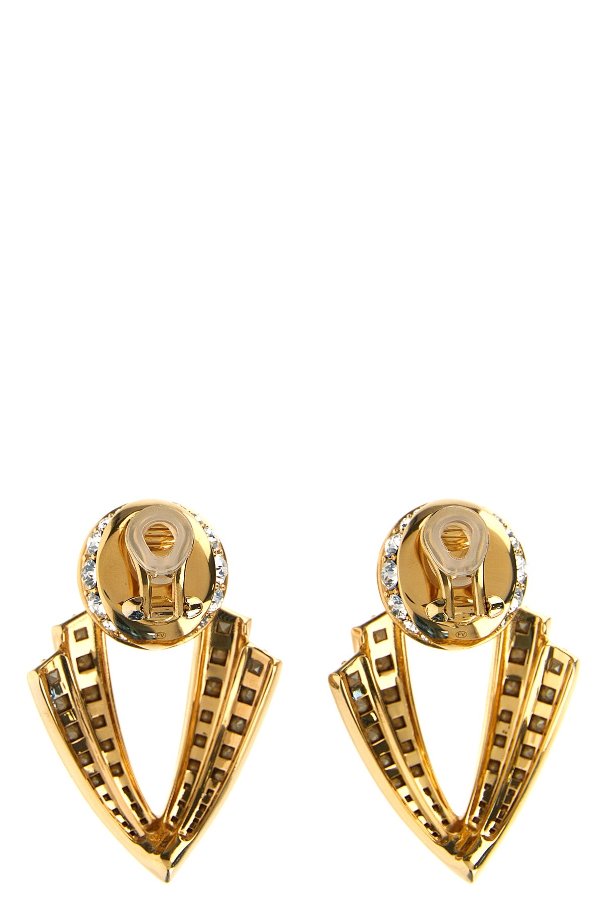 poetique des gouttes earrings in gold metal and crystals  swarovski® all-over