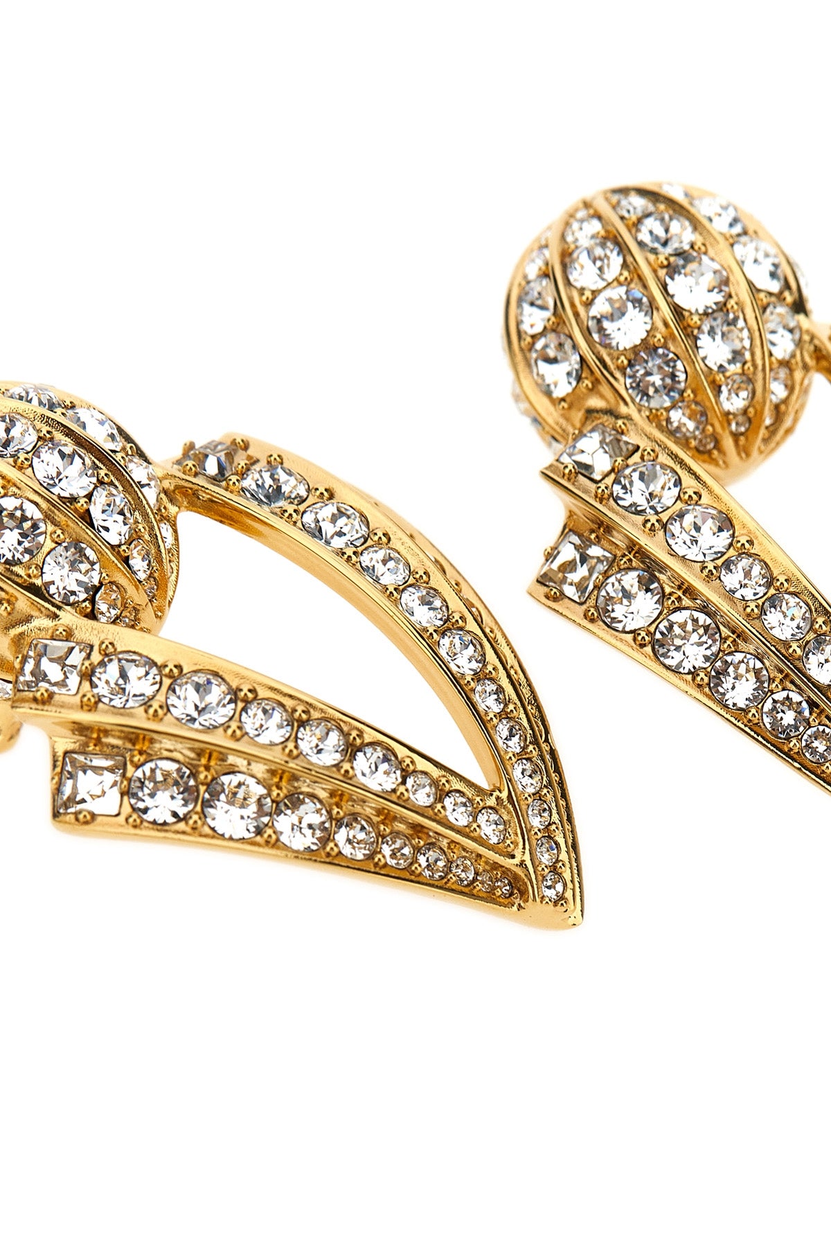 poetique des gouttes earrings in gold metal and crystals  swarovski® all-over
