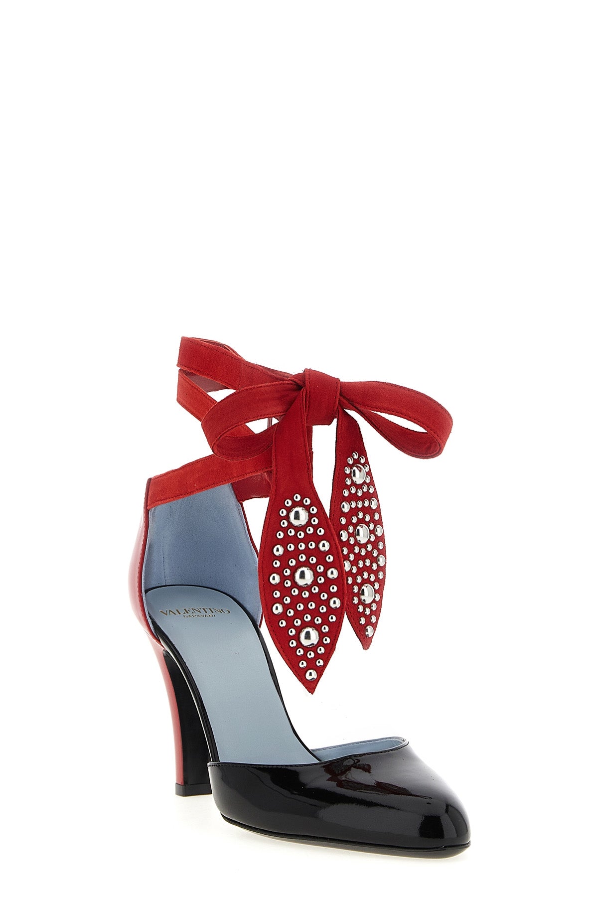 foliefoliage pumps in two-tone abrasive calf leather