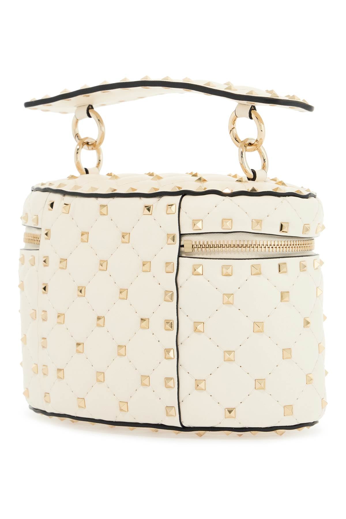 light ivory leather cylinder bag with chain