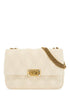 quilted shoulder bag butter white with golden chain