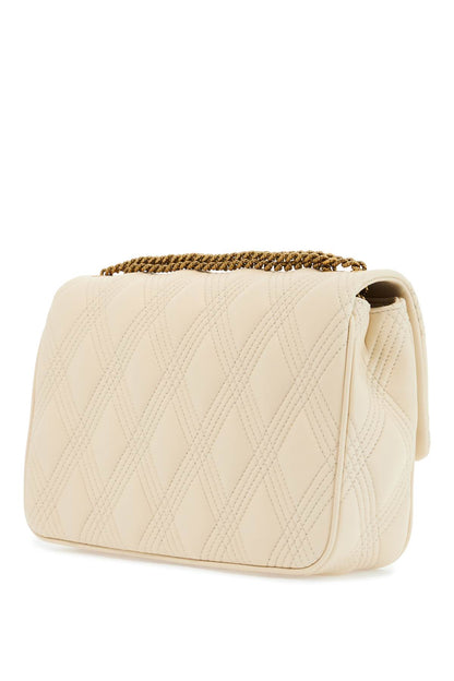 quilted shoulder bag butter white with golden chain