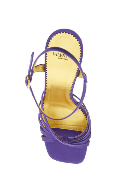 satin sandals with crystal embellishments -