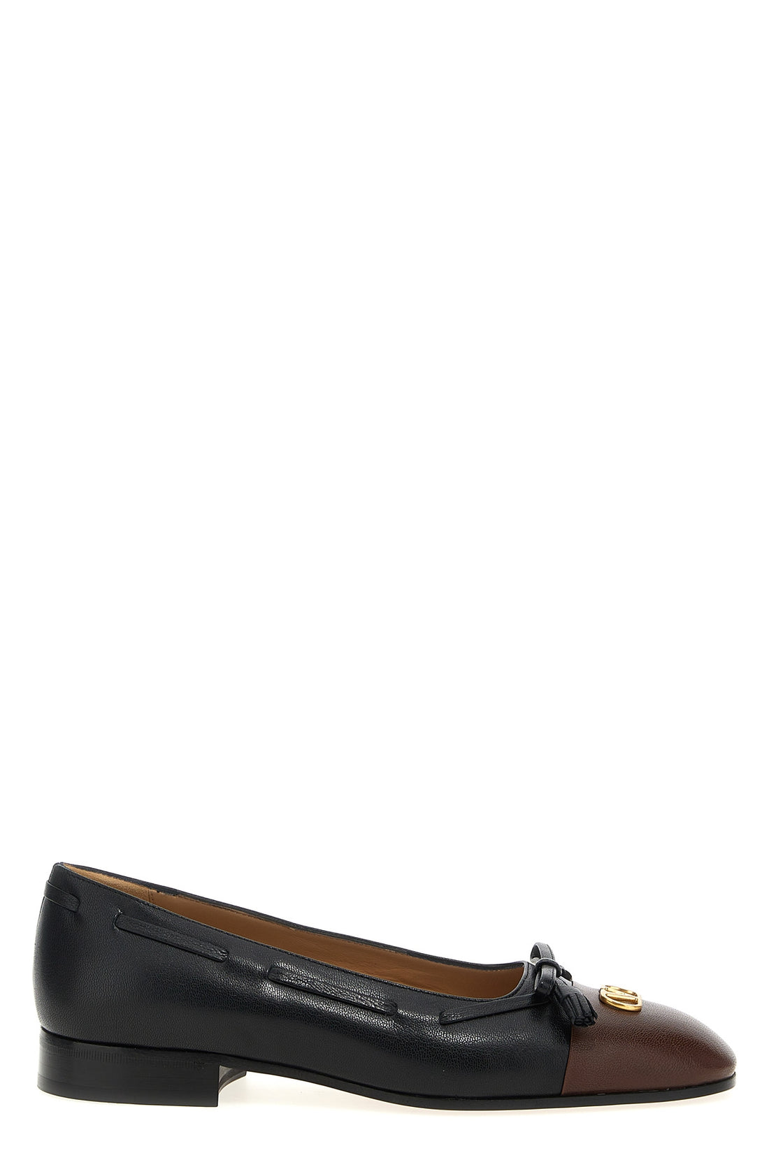 VALENTINO GARAVANI 43 valet du roi two-tone leather ballet flat