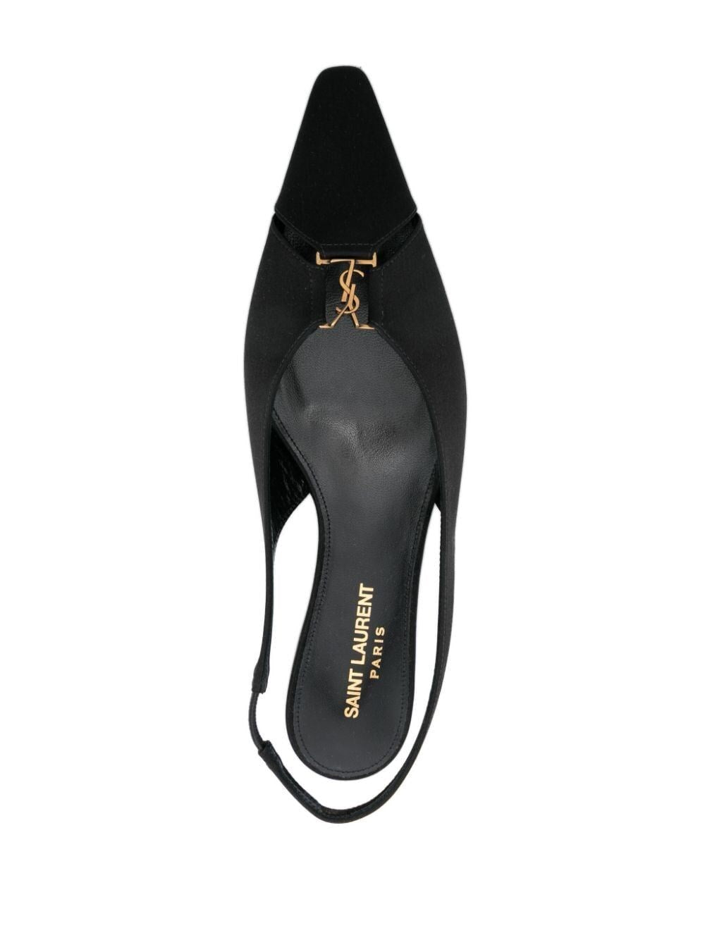 babylone slingback flats in satin crepe