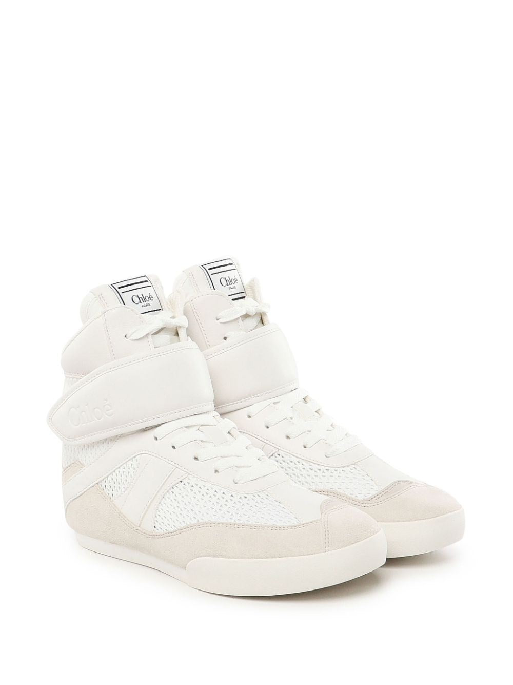 mesh and suede kick high-top sneakers